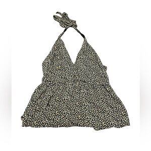 American Eagle Floral Smocked V neck Halter Top Size Small EUC